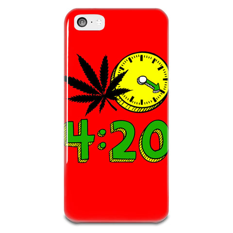 420 Cannabis Weed Leaf Design iPhone 5-5s Plastic Case