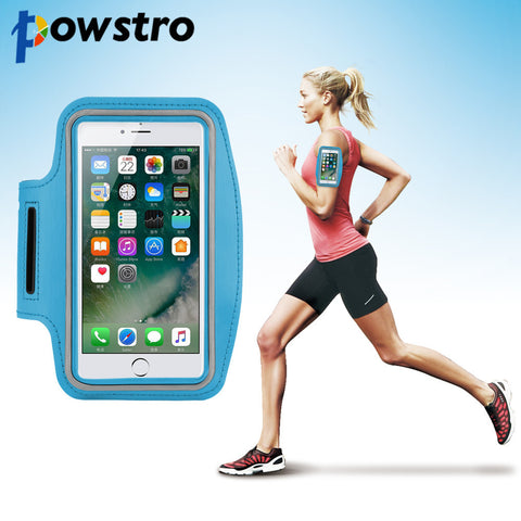 Powstro universal 5.5inch Smart Phone Running Sport Armband For iPhone 7 6S 6 Plus 5 5S SE Samsung Galaxy S8 Waterproof Bag Case