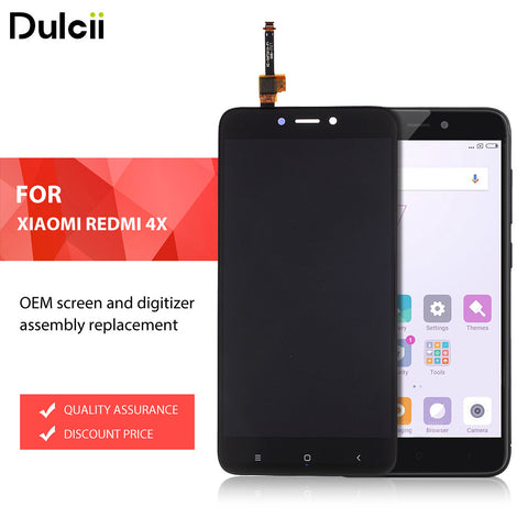 Dulcii for Xiomi Redmi 4X OEM LCD Screen and Digitizer Assembly Replacement Part for Xiaomi Redmi 4X LCD Screen Black White Gold